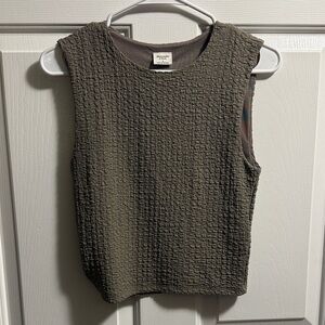 Brandy Melville Textured Khaki Muscle Tee